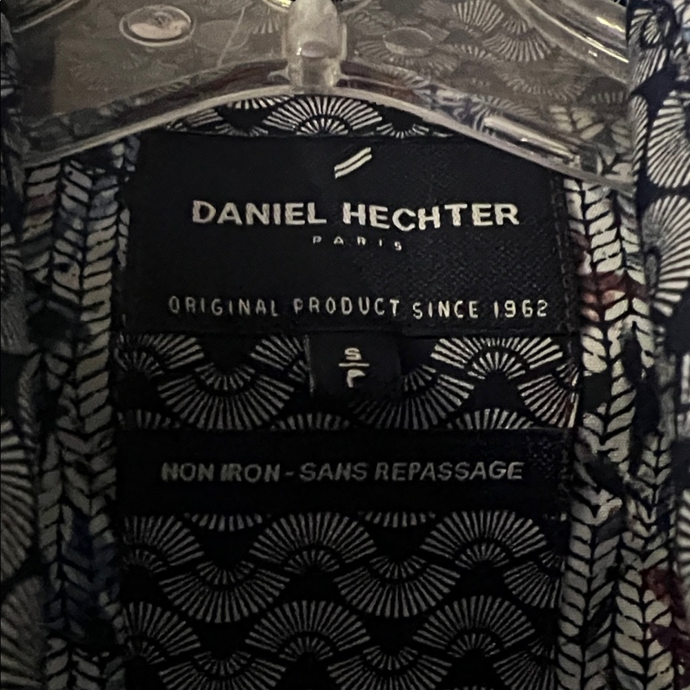 Daniel Hechter Men's Blue and Black Patterned Shirt - Picture 2 of 5